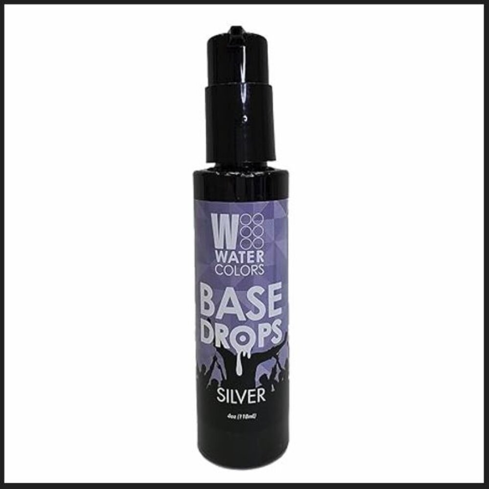 Water Colors Base Drops Silver in 4 oz Bottle